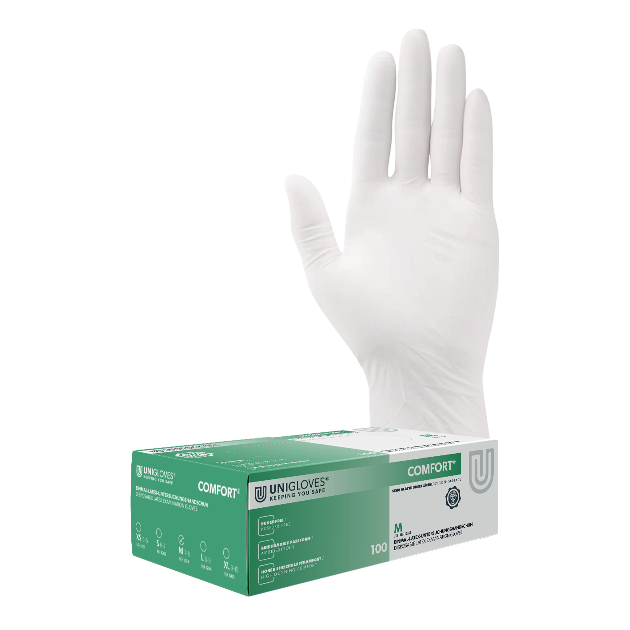 unigloves-comfort-latexhandschuhe-100-st-ck-puderfrei-gr-m image 2