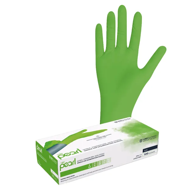 unigloves-nitrilhandschuhe-green-lime-pearl-100-st-gr-n image 1