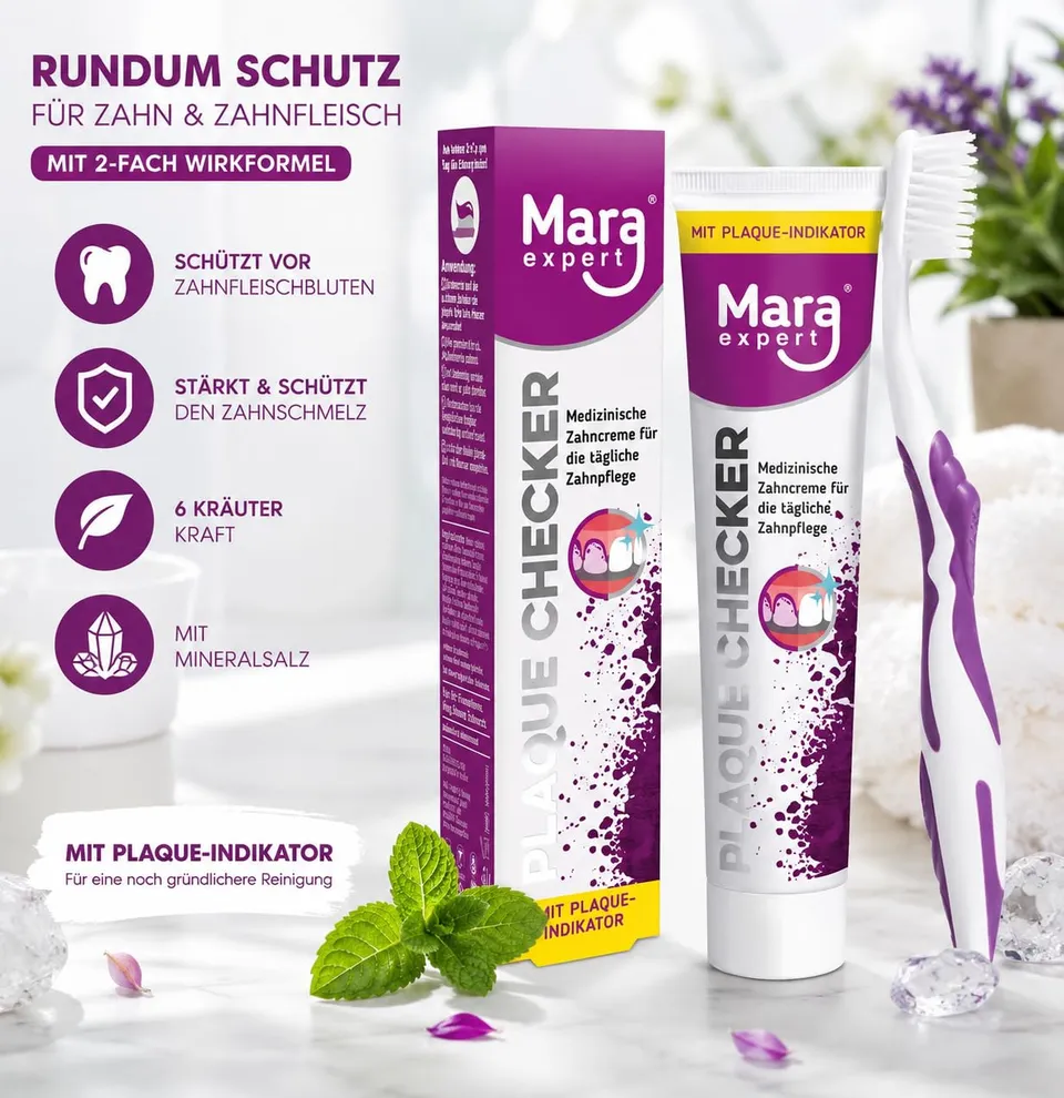 mara-expert-plaque-checker-zahncreme-lila-fluorid-whitening image 1