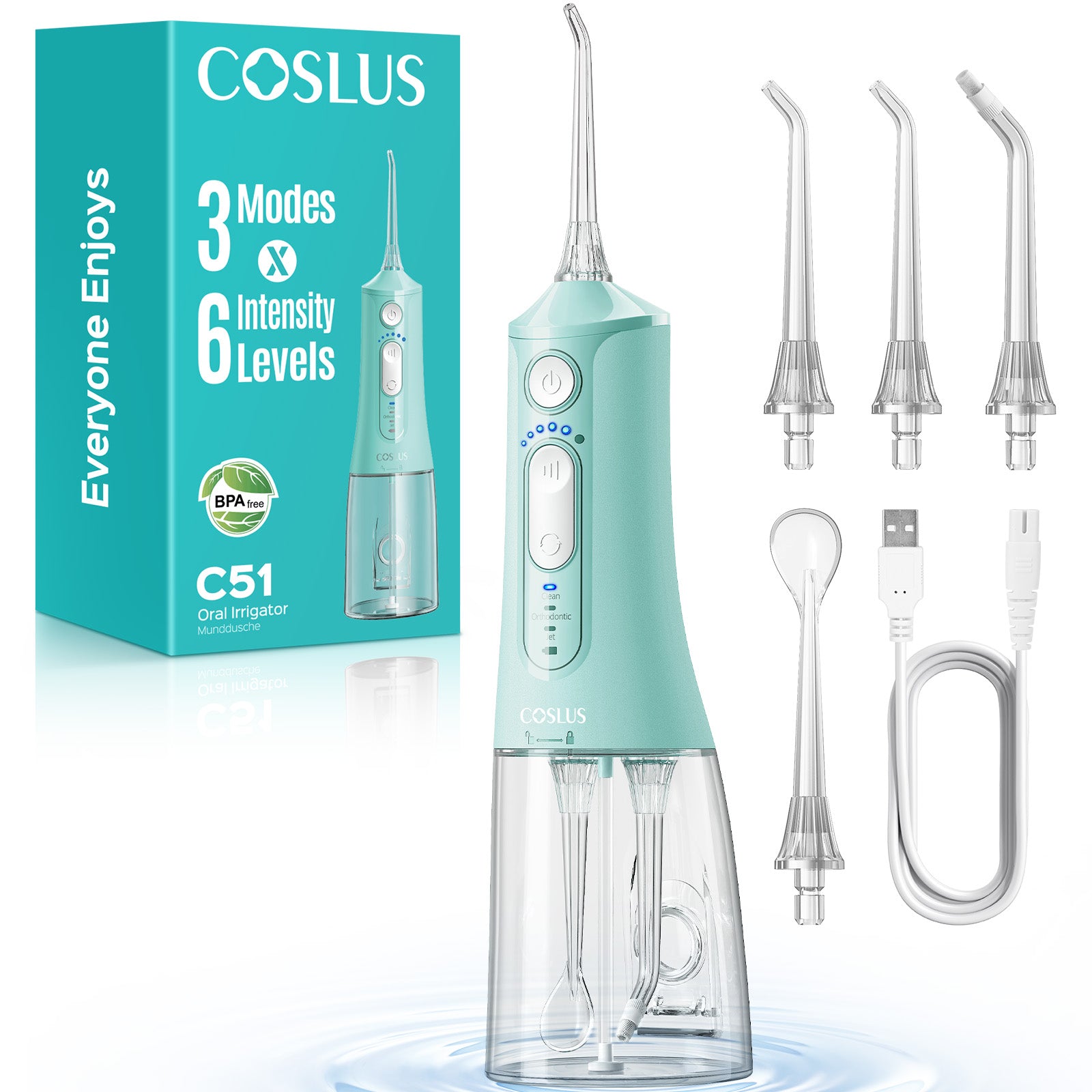coslus-c51-munddusche-kabellos-schwarz-einziehbare-d-se image 7