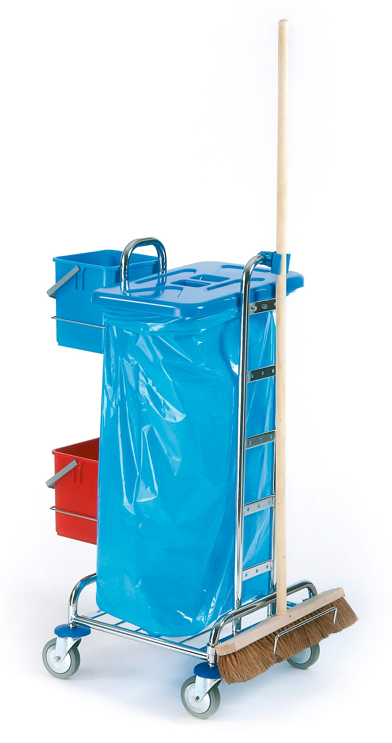 putzwagen-verchromt-mit-eimer-reinigungswagen-120-l image 1