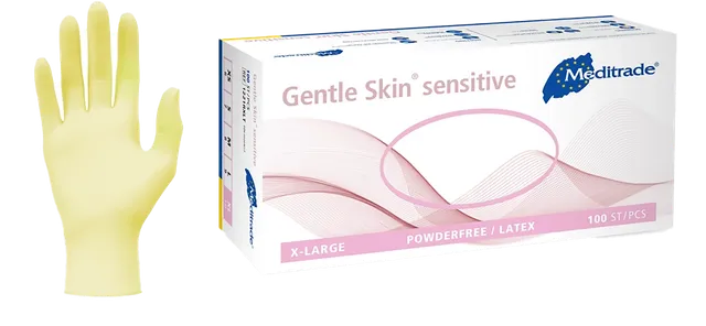 meditrade-gentle-skin-sensitive-latexhandschuhe-100-st-ck-puderfrei image 1