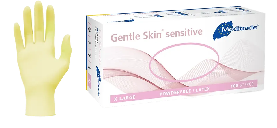 meditrade-gentle-skin-sensitive-latexhandschuhe-100-st-ck-puderfrei image 1