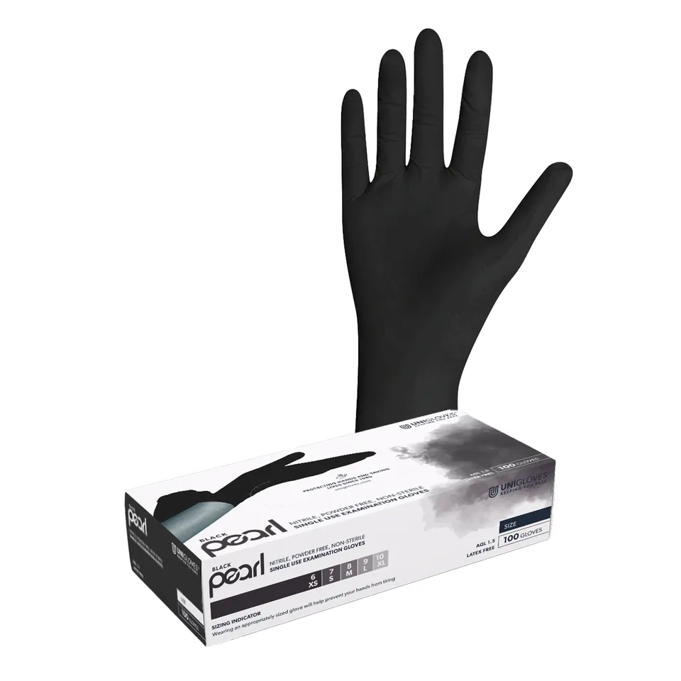 unigloves-black-pearl-nitrilhandschuhe-schwarz-gr-e-m-100-st-ck image 1