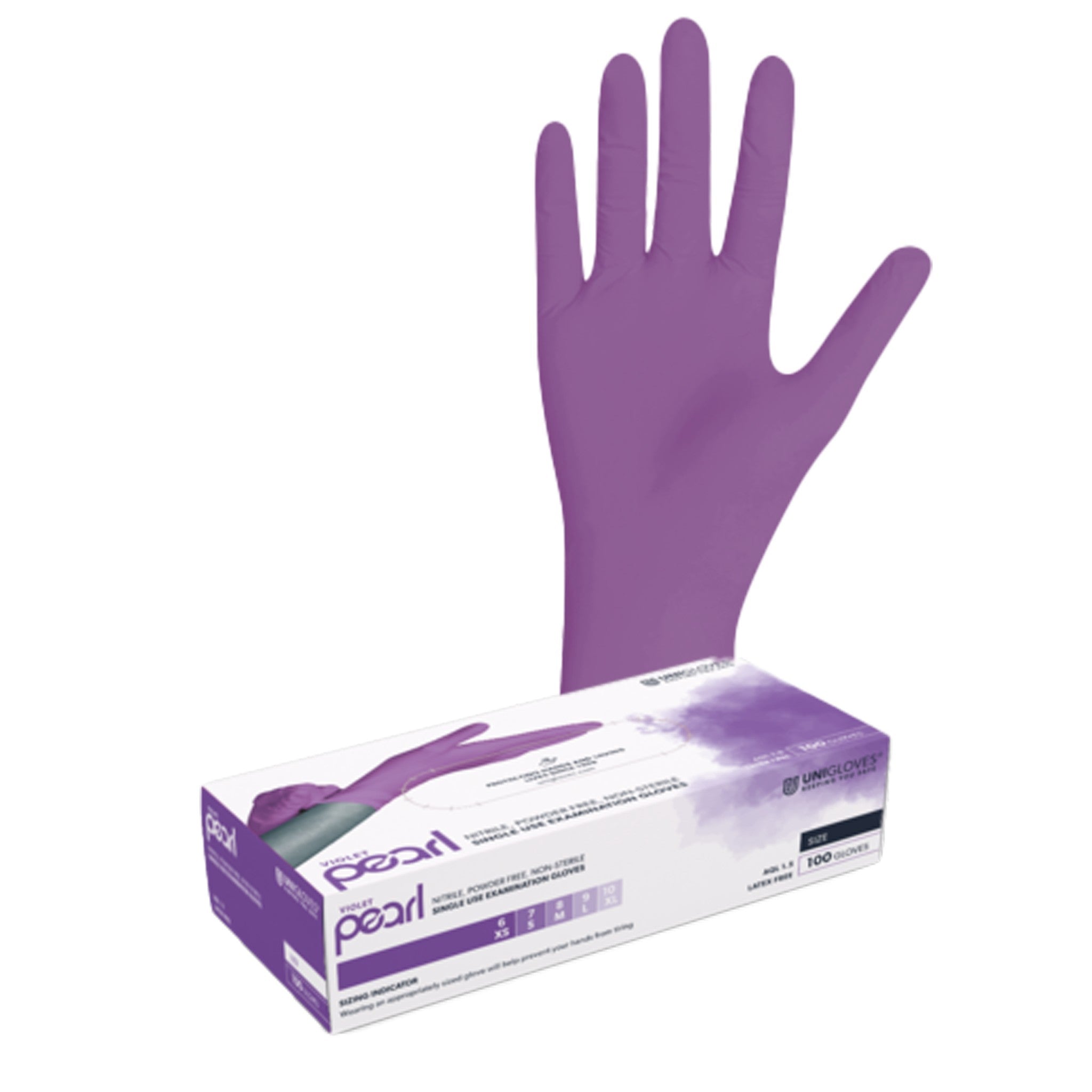 unigloves-violet-pearl-nitrilhandschuhe-100-st-gr-m-violett image 1