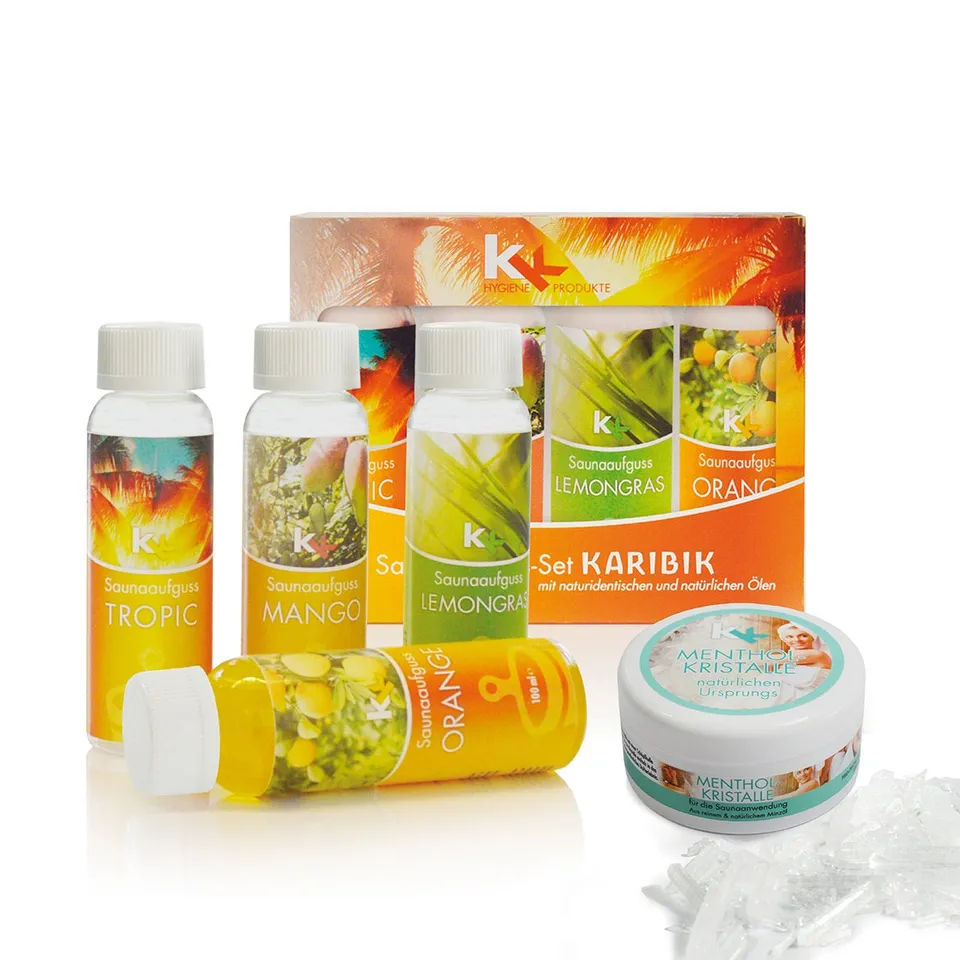 kk-karibik-saunaaufguss-set-4x100-ml-mit-mentholkristallen image 1
