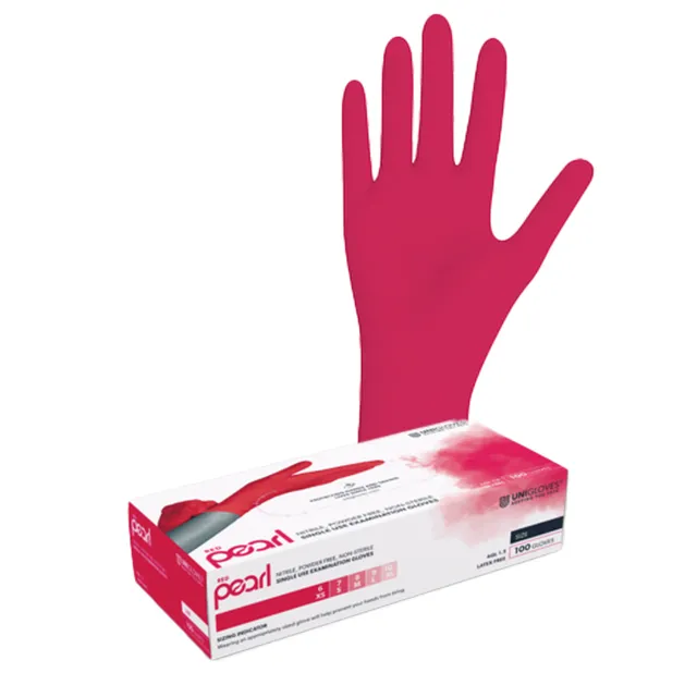 unigloves-red-pearl-nitrilhandschuhe-rot-100-box-gr-e-m image 1