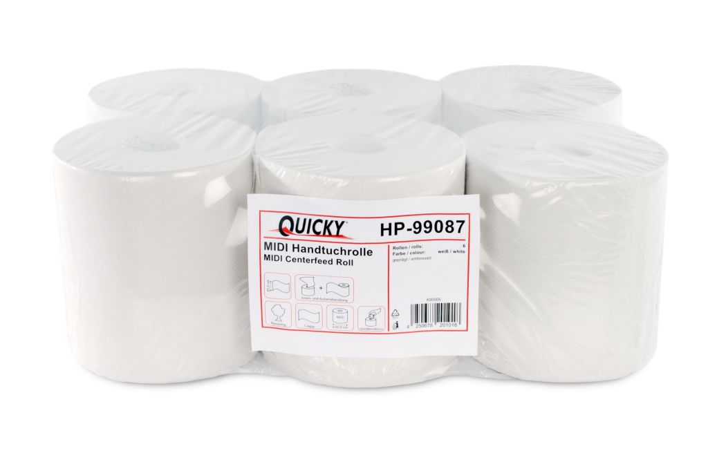 quicky-midi-handtuchrolle-hp-99087-weiss-6-rollen-1-lagig image 1