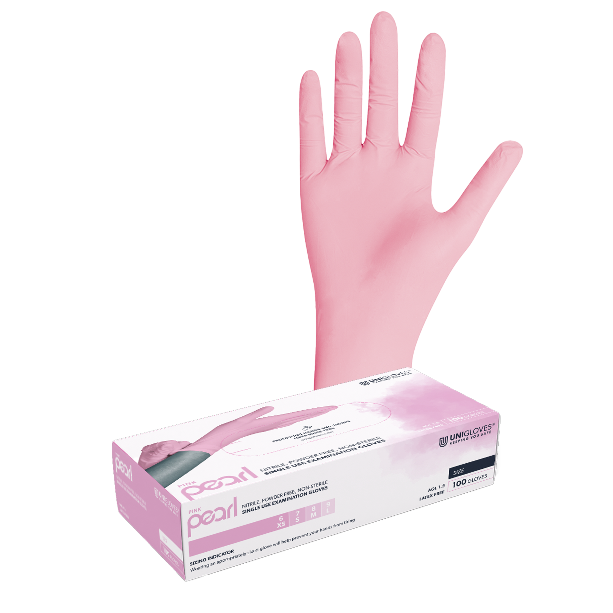 unigloves-pink-pearl-nitrilhandschuhe-xs-100-st-ck-pink-puderfrei image 1