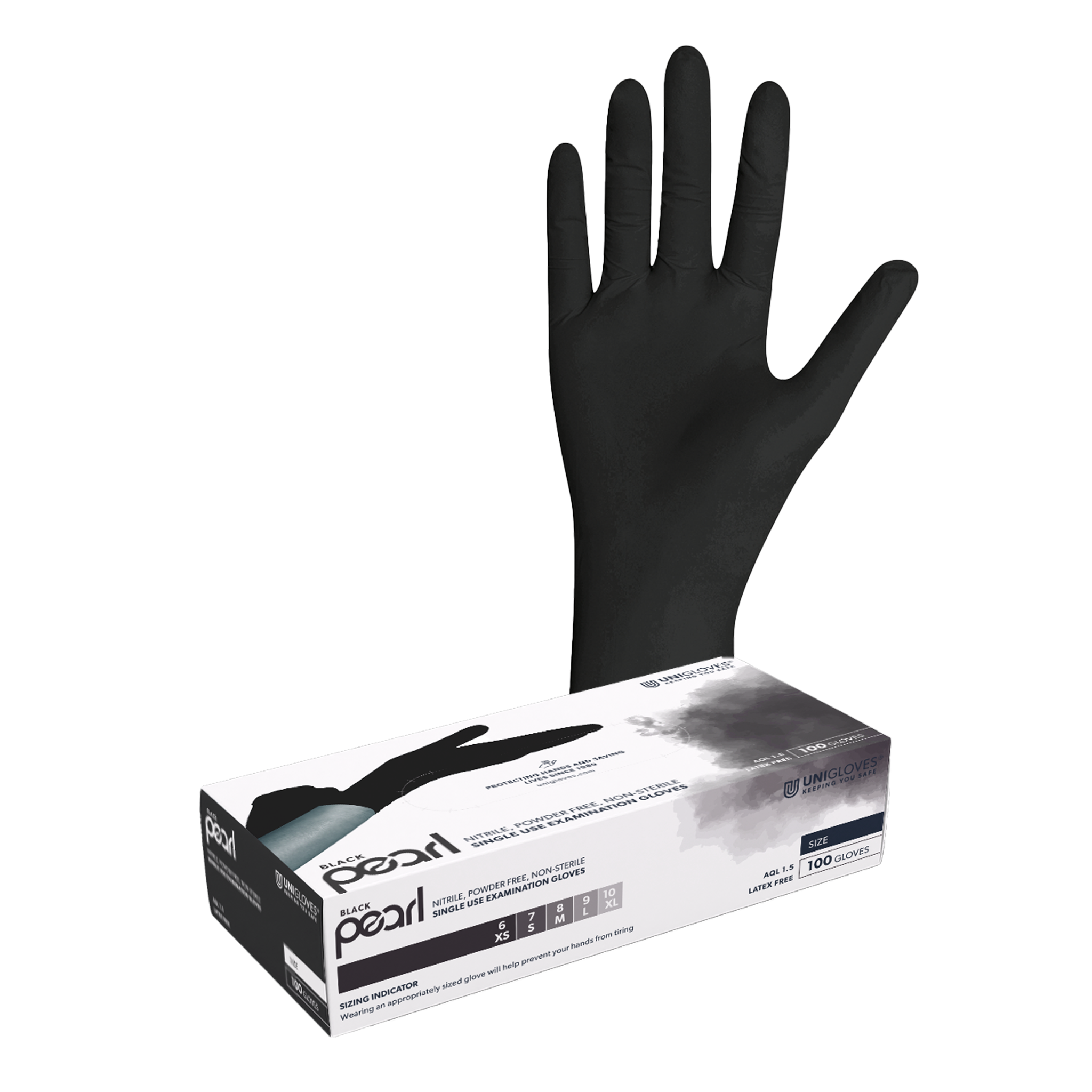 unigloves-black-pearl-nitrilhandschuhe-schwarz-gr-e-m-100-st-ck image 1