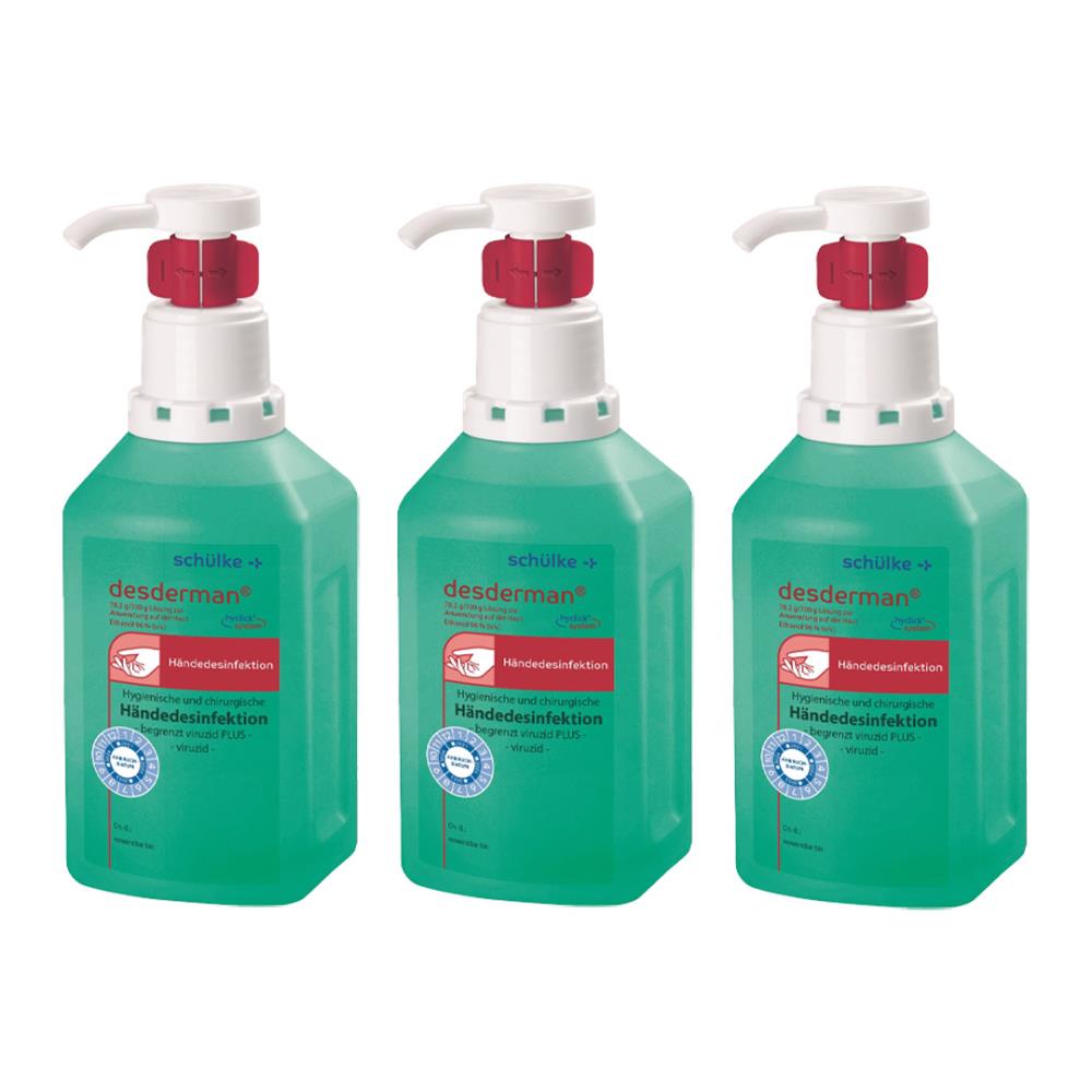 sch-lke-desderman-h-ndedesinfektion-3x500-ml-hyclick-farbstofffrei image 1