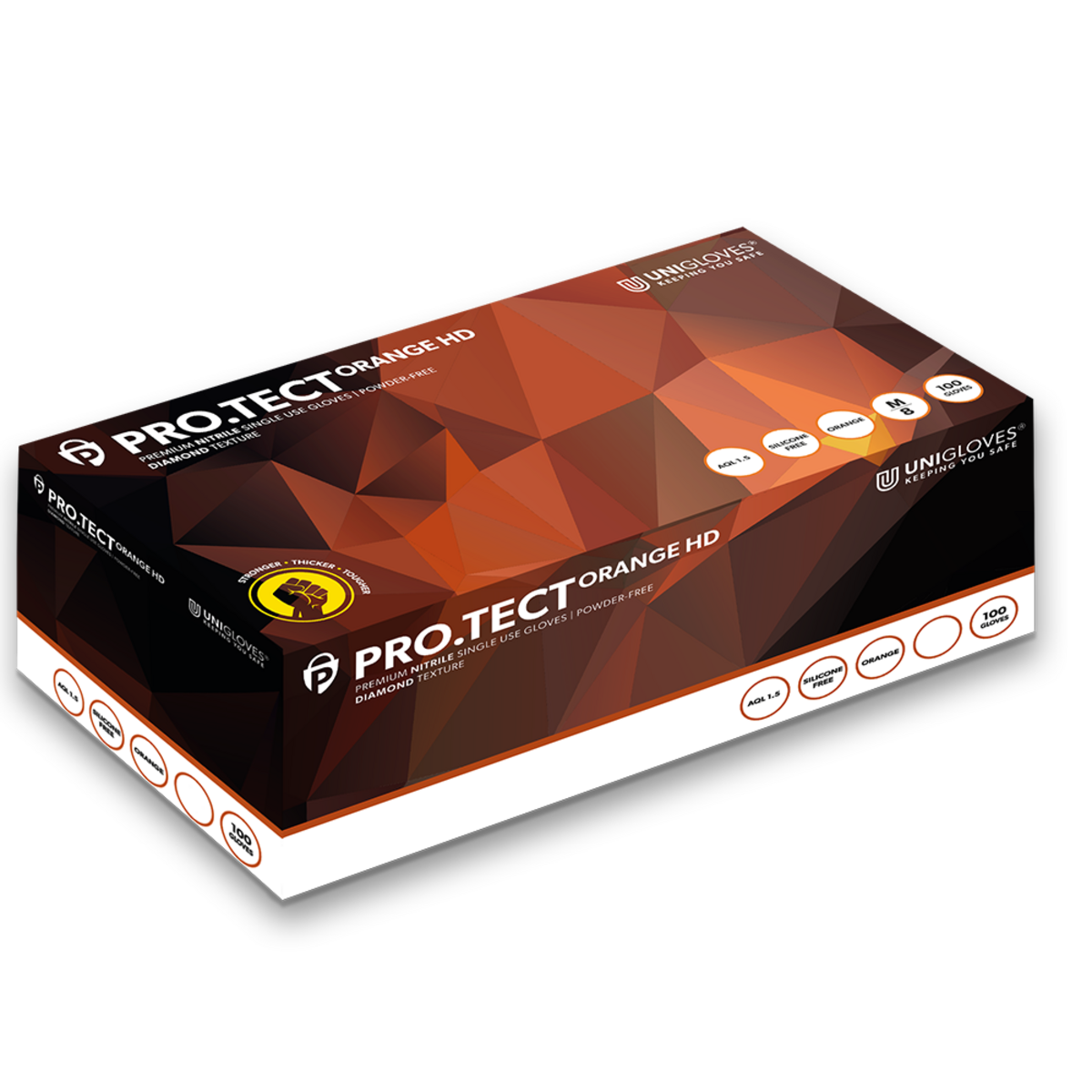unigloves-pro-tect-orange-nitrilhandschuhe-m-100-stk image 1