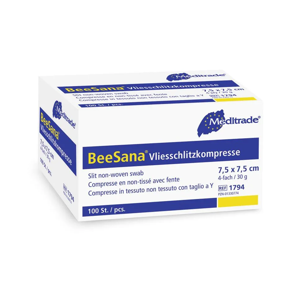 beesana-vlies-schlitzkompressen-10x10-cm-unsteril-100-st-ck image 1