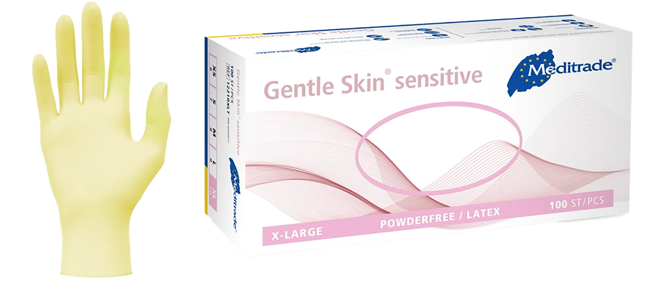 meditrade-gentle-skin-sensitive-latexhandschuhe-100-st-ck-puderfrei image 1