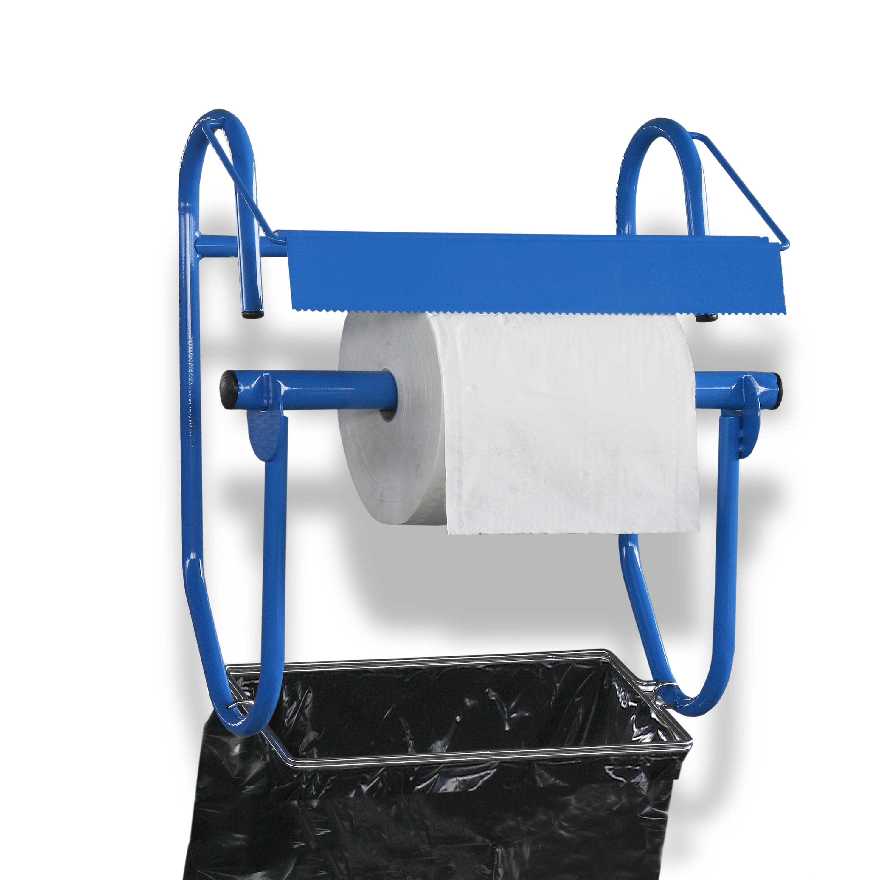 zetmatic-wandhalter-putztuchrollenhalter-blau-metall-55x59x27 image 1