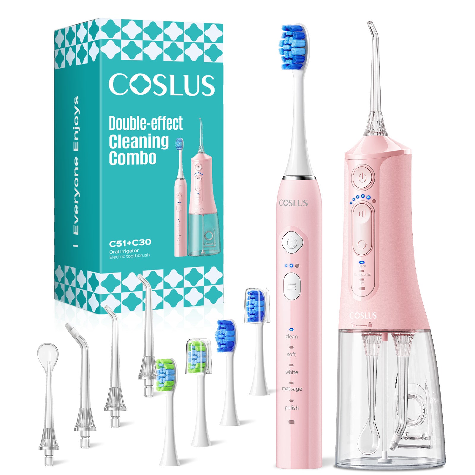 coslus-c51-c30-mundpflege-set-dusche-zahnb-rste-pink image 1