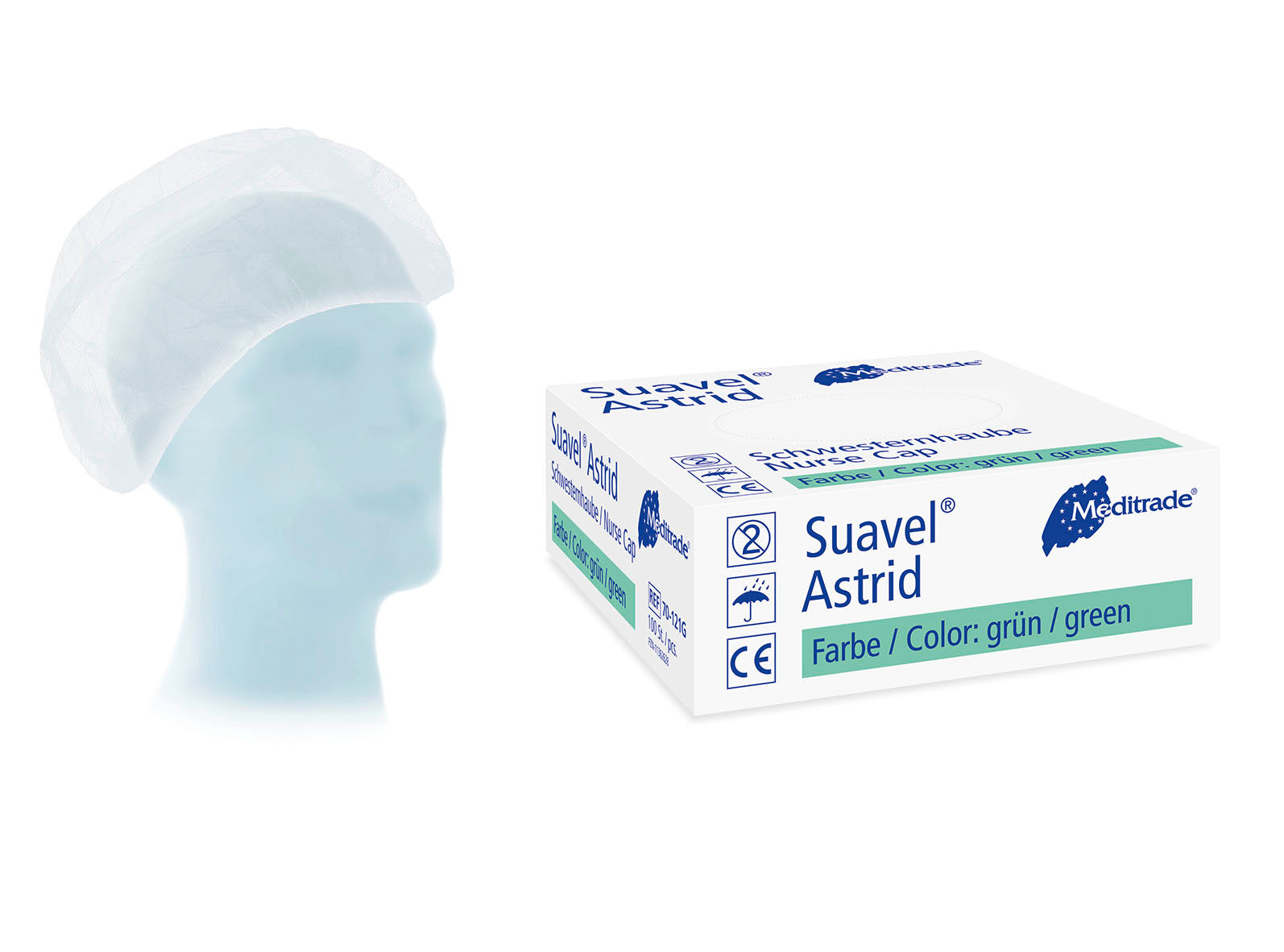 suavel-astrid-baretthaube-53cm-gr-n-100-st-ck-einweg image 1