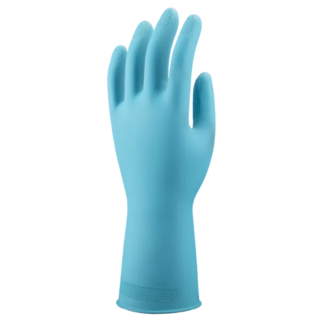 unigloves-allsafe-eco-haushaltshandschuhe-blau-m-12-paar-latex image 1