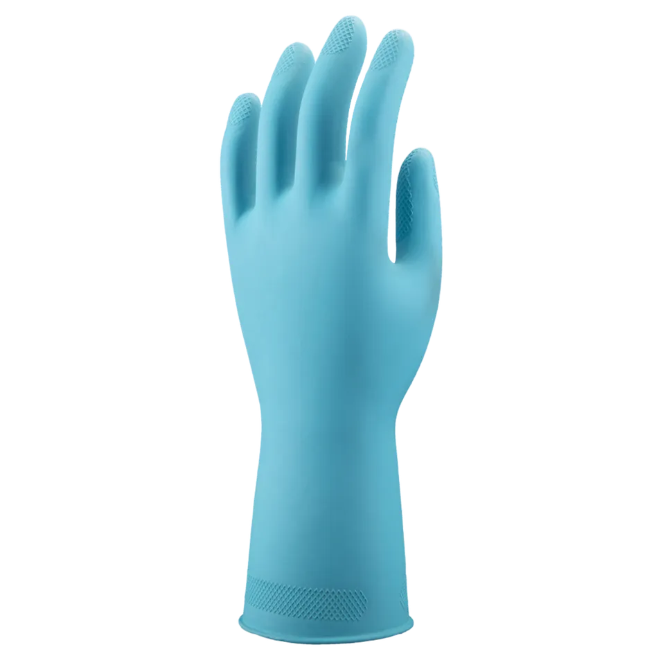 unigloves-allsafe-eco-haushaltshandschuhe-blau-m-12-paar-latex image 1