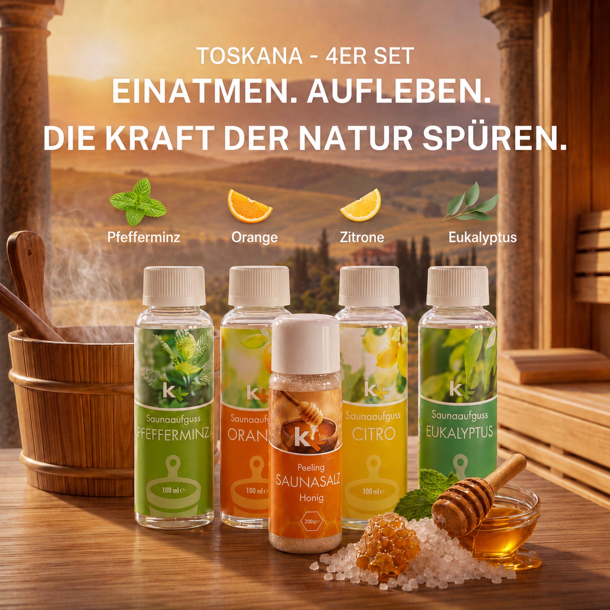 kk-saunaaufguss-set-toskana-4x100-ml-salz-peeling-honig-200-g image 2