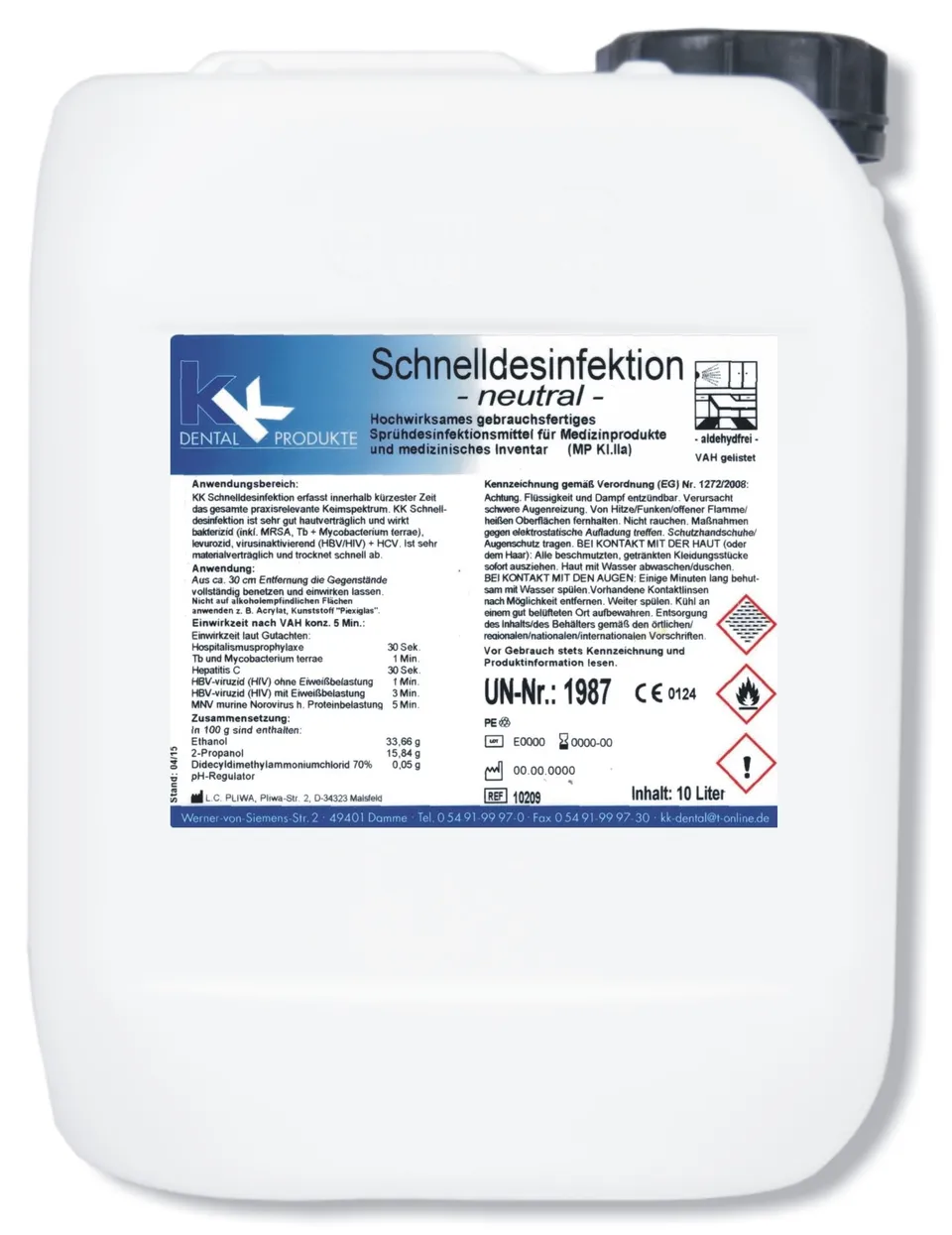 kk-schnelldesinfektion-fl-chendesinfektion-classic-10-liter-kanister image 1