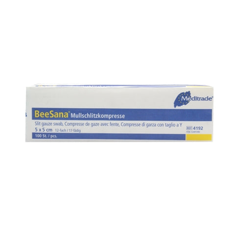 beesana-mullschlitzkompressen-5x5-cm-unsteril-12-fach image 1