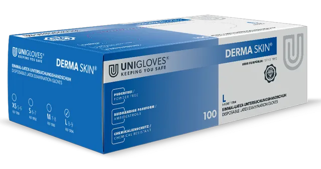 unigloves-derma-skin-latexhandschuhe-100-stk-xs image 1