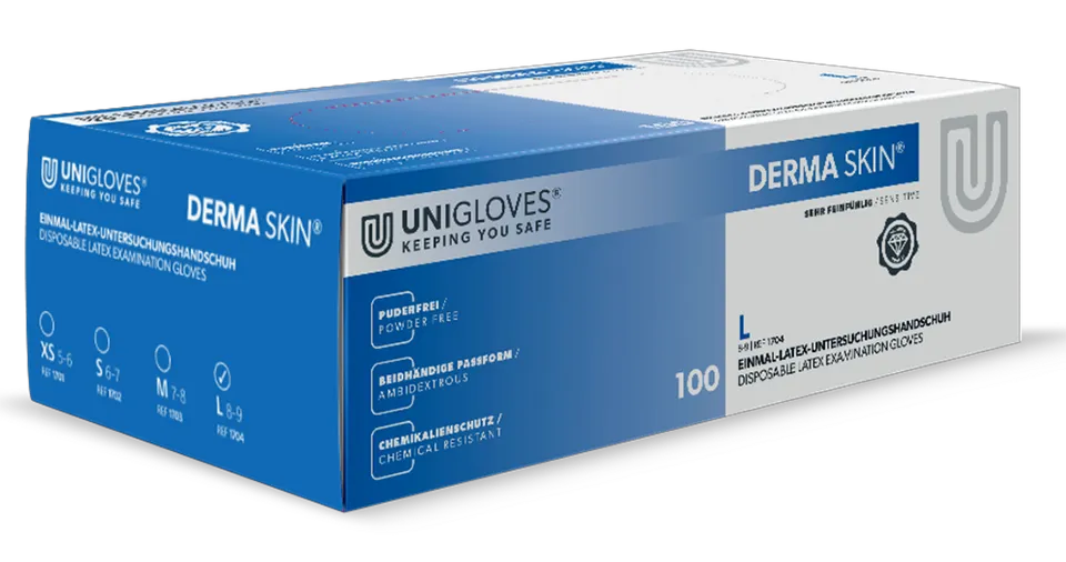 unigloves-derma-skin-latexhandschuhe-100-stk-xs image 1