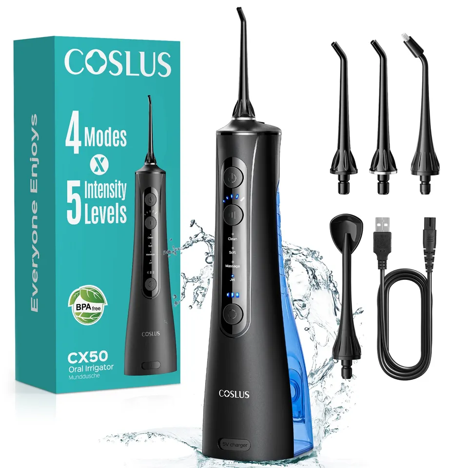 coslus-cx50-munddusche-kabellos-schwarz-akku image 1