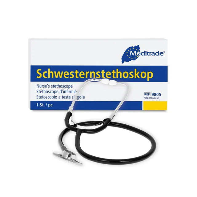 schwesternstethoskop-flachkopf-stethoskop-schwarz-60-cm image 1