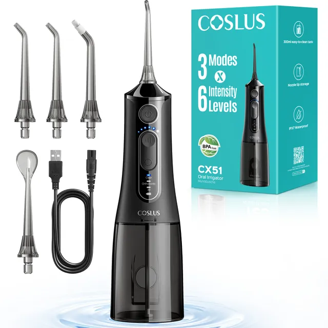 coslus-cx51-munddusche-schwarz-3-modi-akku image 1