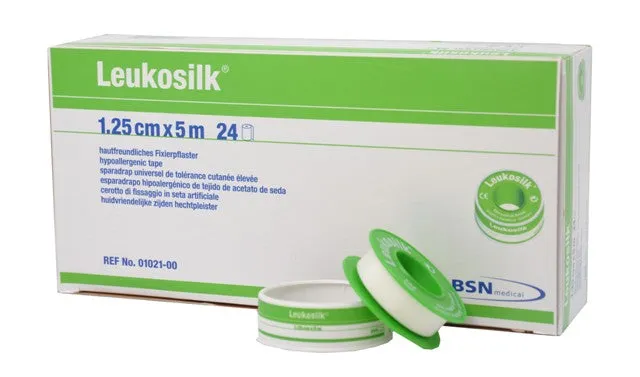 leukosilk-fixierpflaster-wei-1-25-cm-x-5-m-rolle-latexfrei image 1
