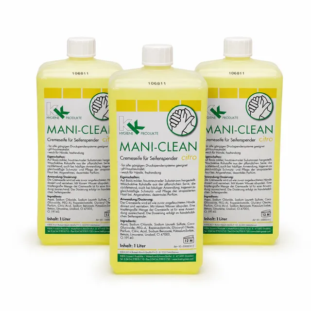 kk-mani-clean-citro-cremeseife-3-x-1-liter-handseife-gelb image 1