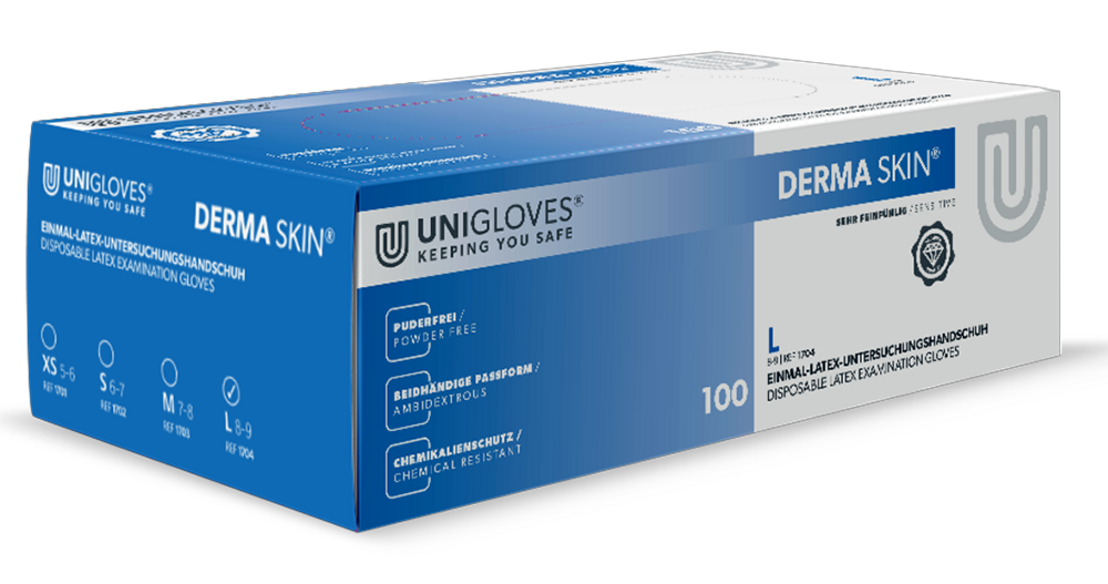 unigloves-derma-skin-latexhandschuhe-100-stk-xs image 1