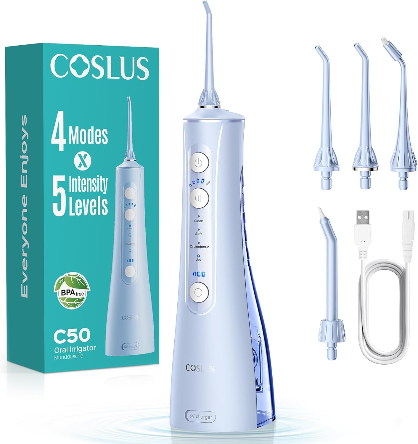 coslus-c50-munddusche-kabellos-schwarz-akku-comfort image 3