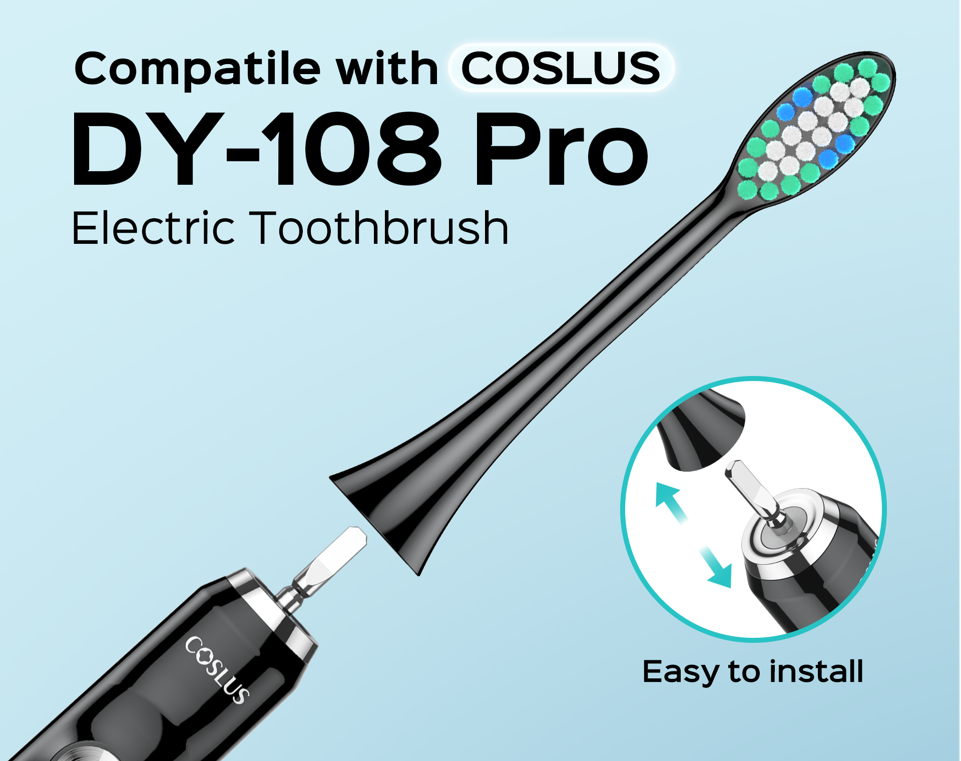 coslus-dy-108-pro-aufsteckb-rsten-schwarz-ersatzkopf image 3