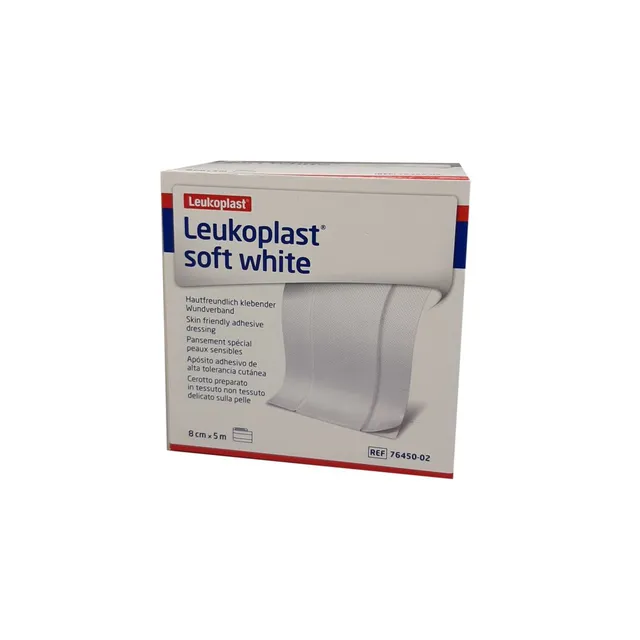 leukoplast-soft-white-pflaster-8-cm-x-5-m-rolle-mit-wundauflage image 1