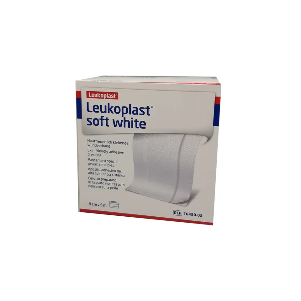 leukoplast-soft-white-pflaster-8-cm-x-5-m-rolle-mit-wundauflage image 1