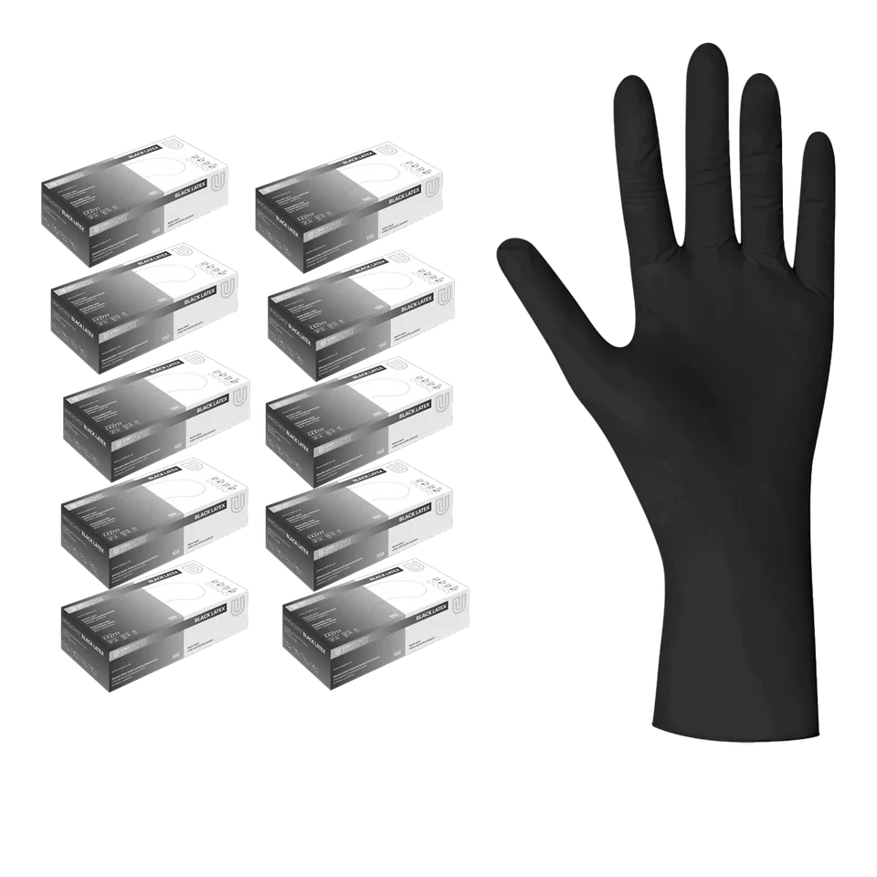 unigloves-black-latex-handschuhe-schwarz-m-1000-st-ck image 1